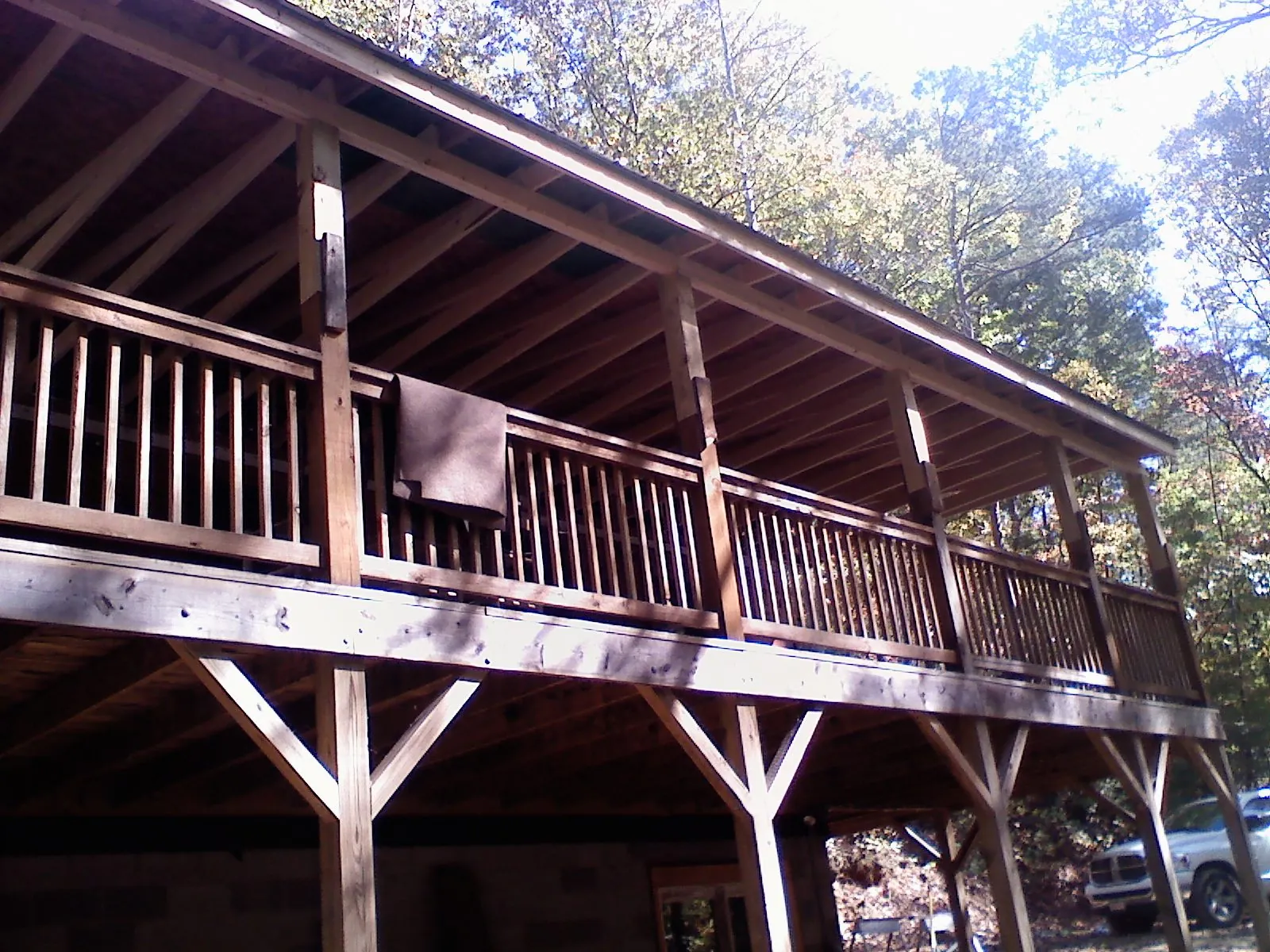 Timber framing under a new elevated porch and deck — Roof Leak Repair in Braddock Heights by Roofing Brothers
